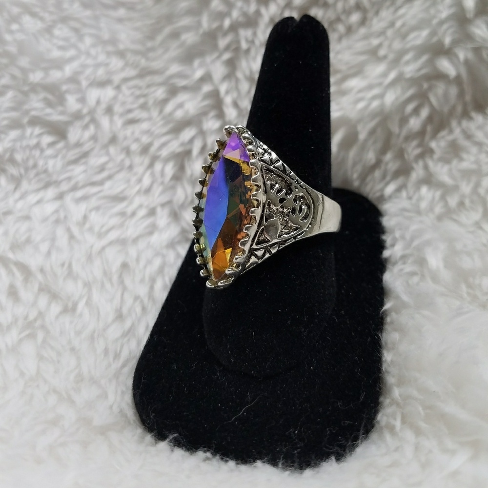 Mystic Topaz Stainless Steel Ring Size 11